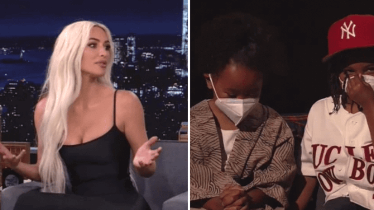 Moment Kim Kardashian Tells Her Kids To Be Quiet During Jimmy Fallon ...