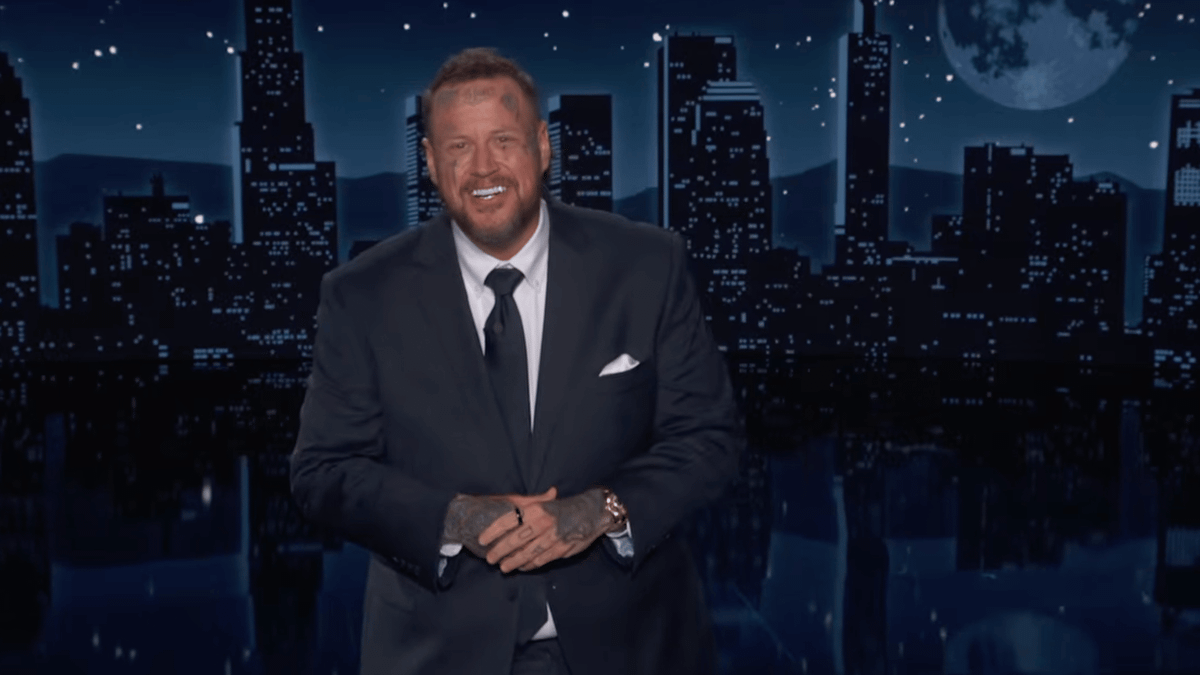 Jelly Roll takes swipe at Trump on national TV as he guest-hosts Jimmy Kimmel