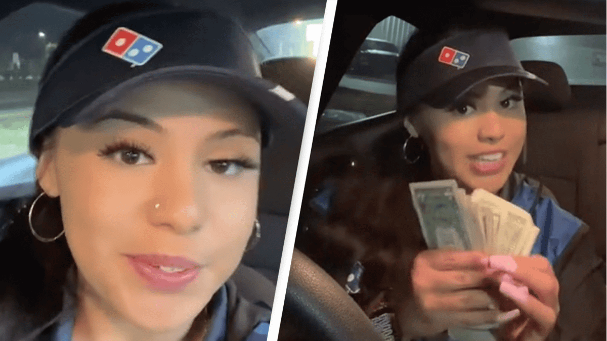 Domino's delivery driver sparks debate after she breaks down how much ...