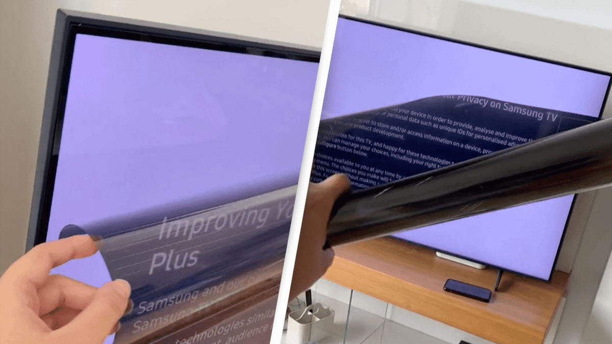 Screen Ripp Couple mistakenly rip 'screen' off their new smart TV while filming ...