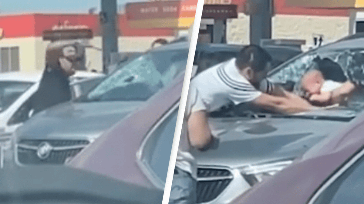 Texas dad smashes windshield in desperate attempt to rescue crying baby ...