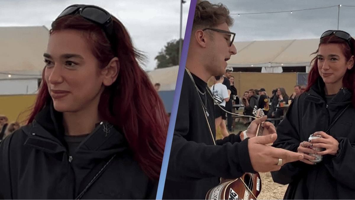 liam c dua lipa Busker responds after Dua Lipa's savage reaction to him playing ukulele to  her at Glastonbury