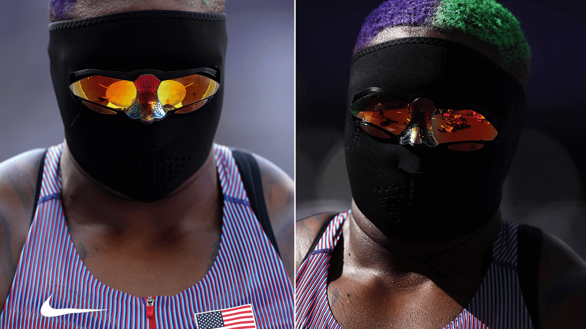 Reason why USA shot putter Raven Saunders wears a full face mask in the ...