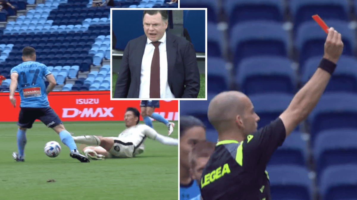 Referee and VAR's red card decision in the A-League labelled 'one of ...
