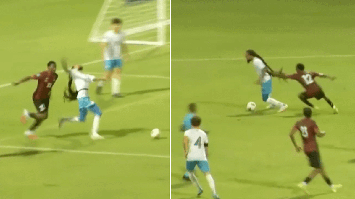 Two sent off for the same hair pull — photo: sportbible.com