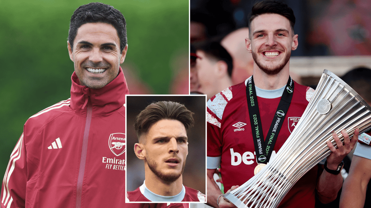Arsenal club presenter 'confirms' Declan Rice signing as West Ham star ...