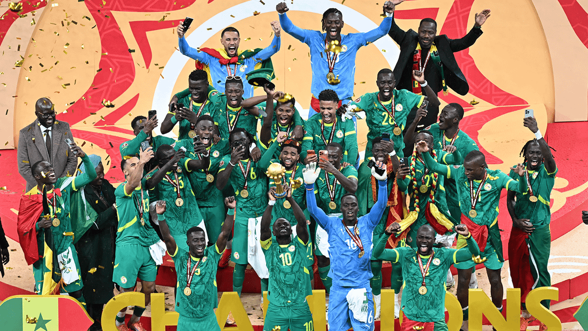 Senegal players react after Morocco announced as AFCON winners