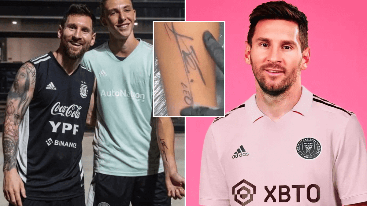 Inter Miami player got Lionel Messi's autograph tattooed on his arm ...