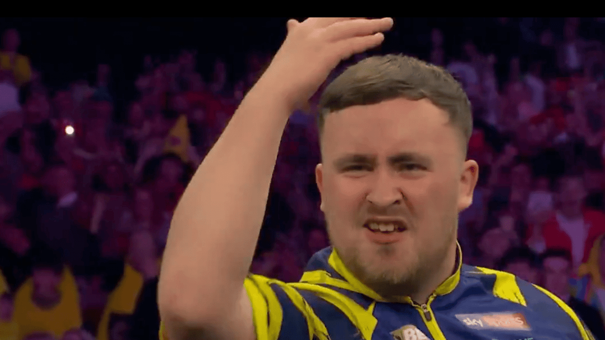 Luke Littler in furious on stage bust-up with Gian van Veen in Manchester