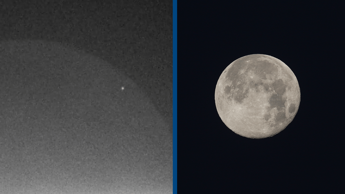 Astronomer captures moment unknown object lights up the moon in ...