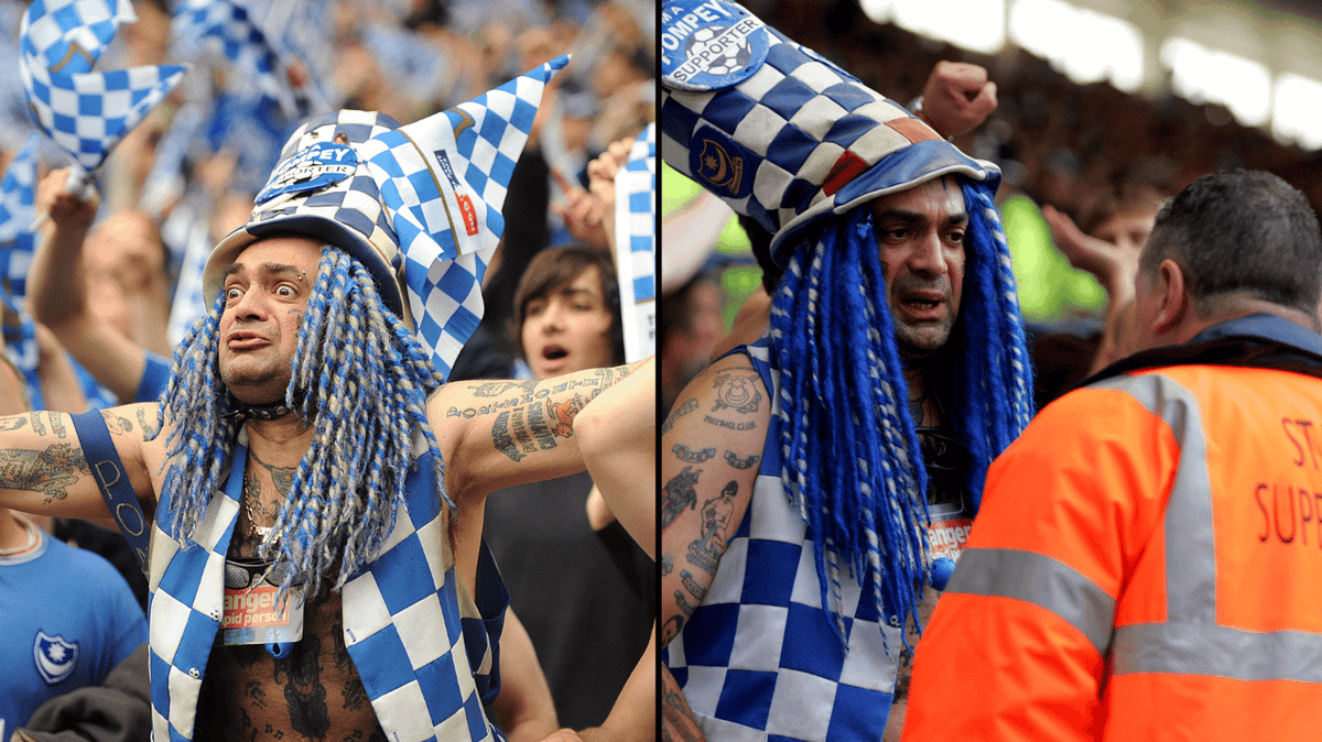 Famous Pompey fan banned after walking into women's toilets and ...