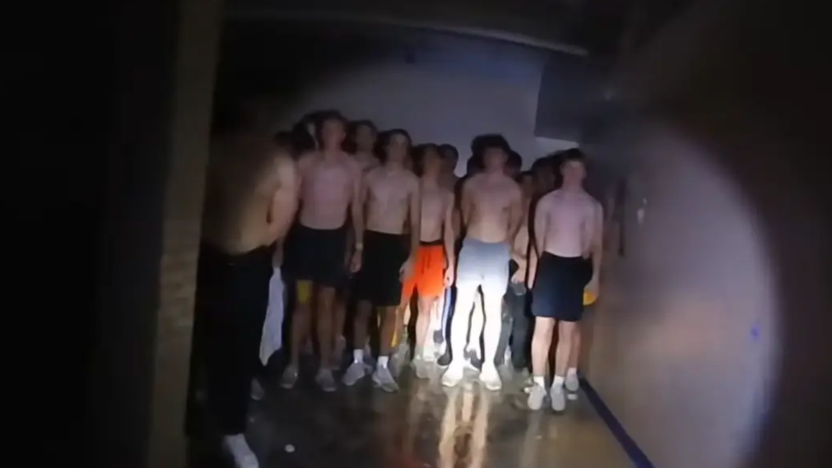 Harrowing statistic emerges as police discover 56 blindfolded young men in frat house basement