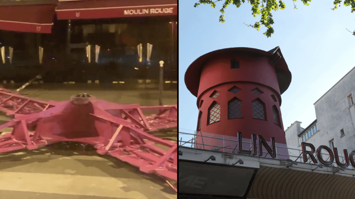 Iconic sails from Moulin Rouge's windmill fall off and crash to the ...