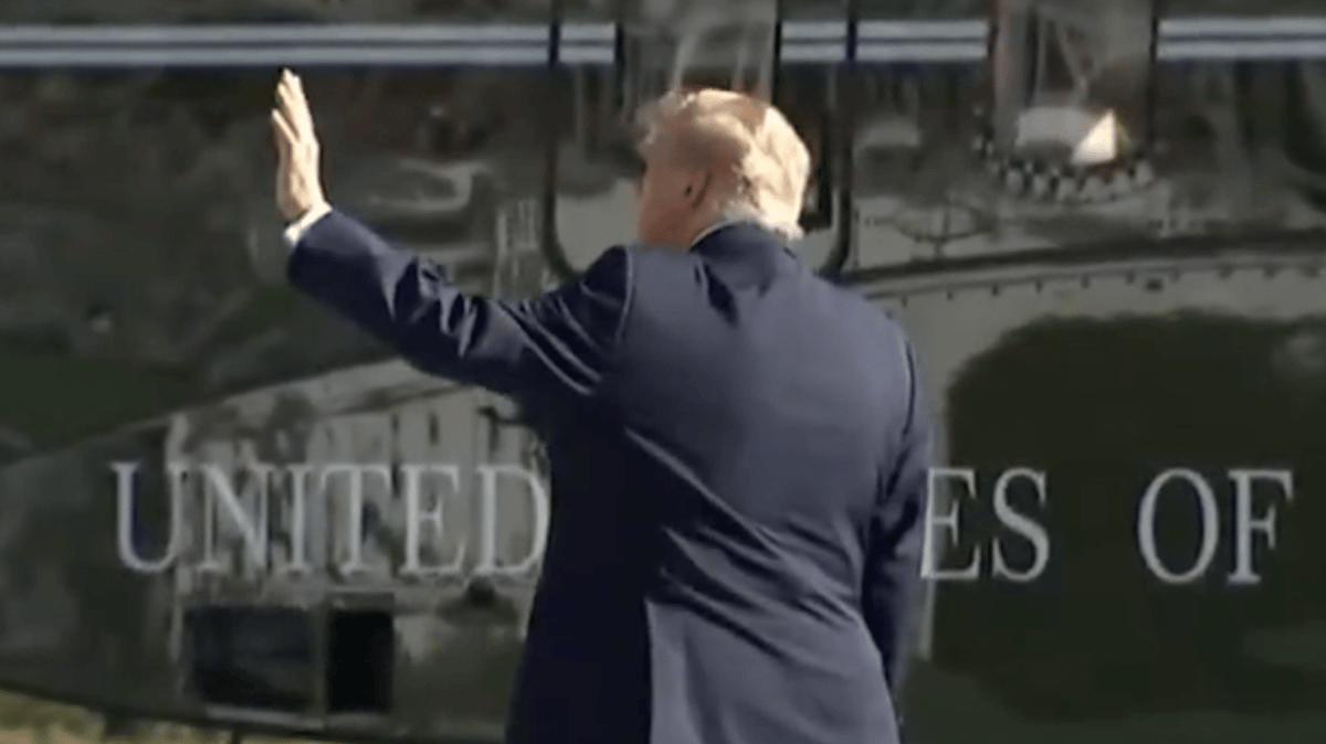 Bizarre Trump video shows him waving only to zoom out and reveal no one is actually there