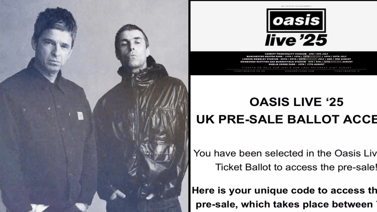 Oasis fans devastated after being sent the wrong pre-sale codes