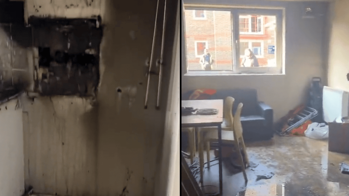 Student destroys kitchen after putting toaster on side to make cheese ...