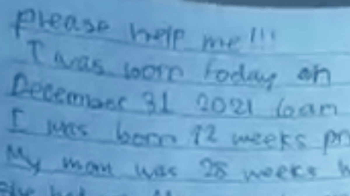 Baby Abandoned In Cardboard Box On New Year's Eve With Note Asking For ...
