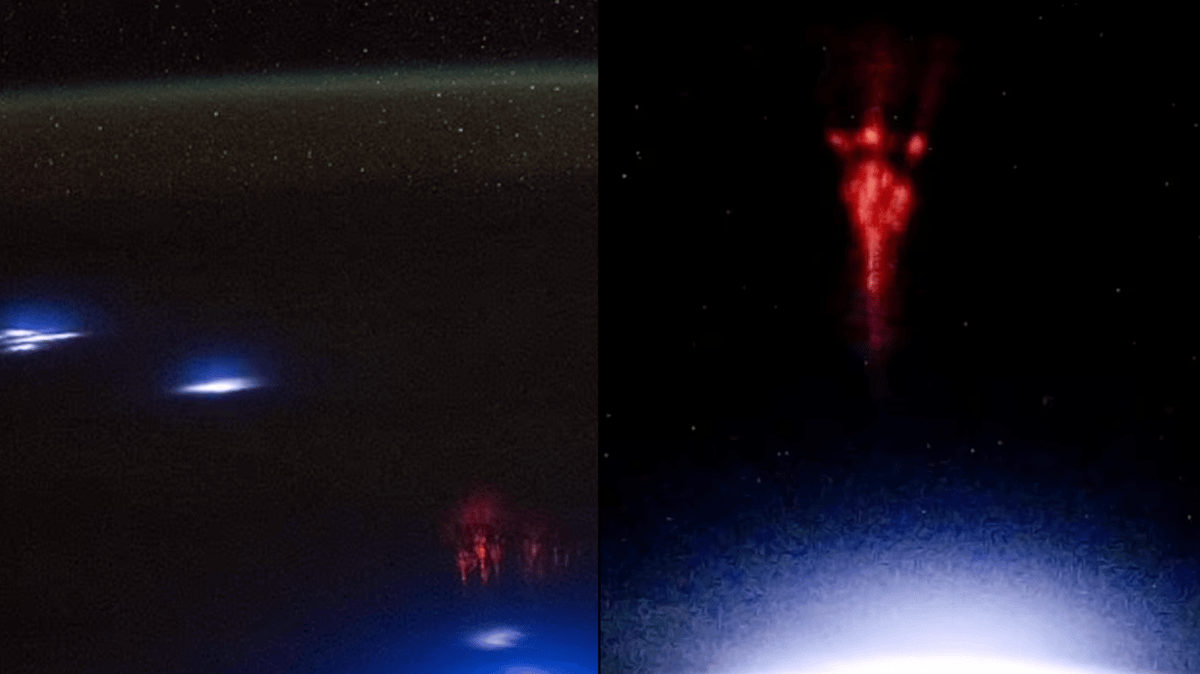 Eerie red lights glowing in Earth's atmosphere captured by astronaut in ...