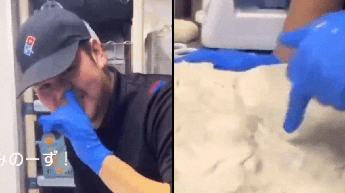 Dough Threads Domino’s has apologised after worker caught ‘picking his nose and ...