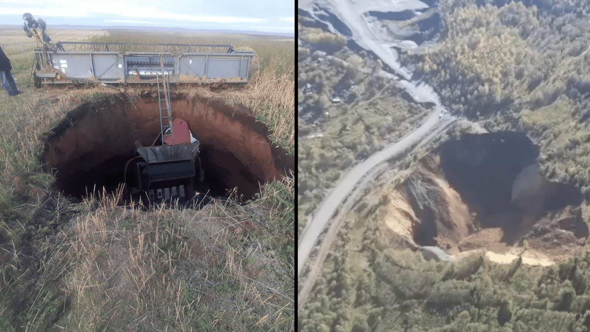 Pure chaos as 'Gates of Hell' twin sinkholes open up 400 miles apart
