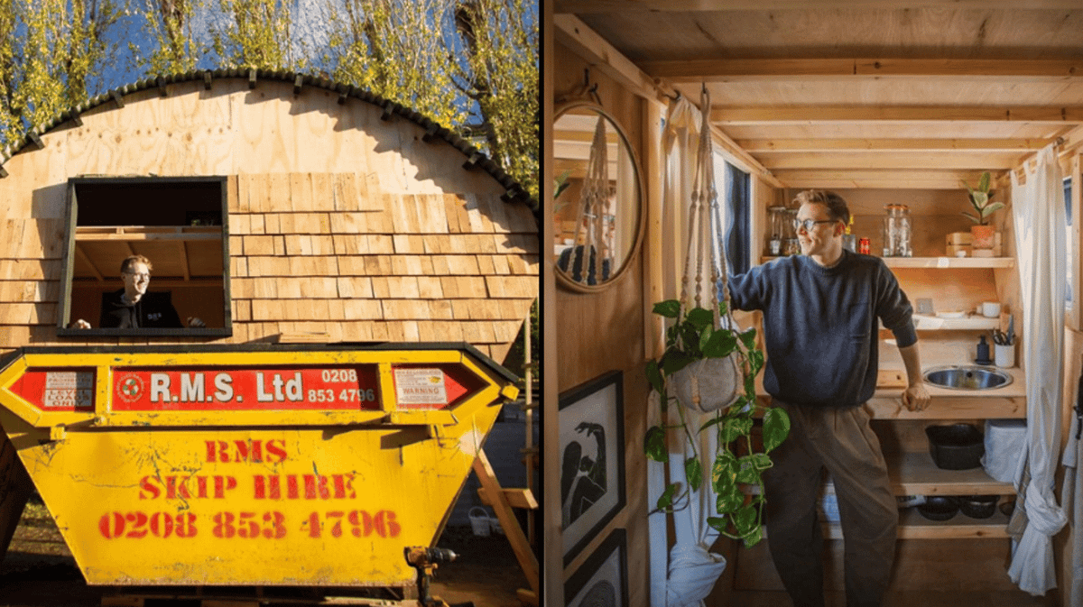Man has converted a skip to live in because he says it's better than ...