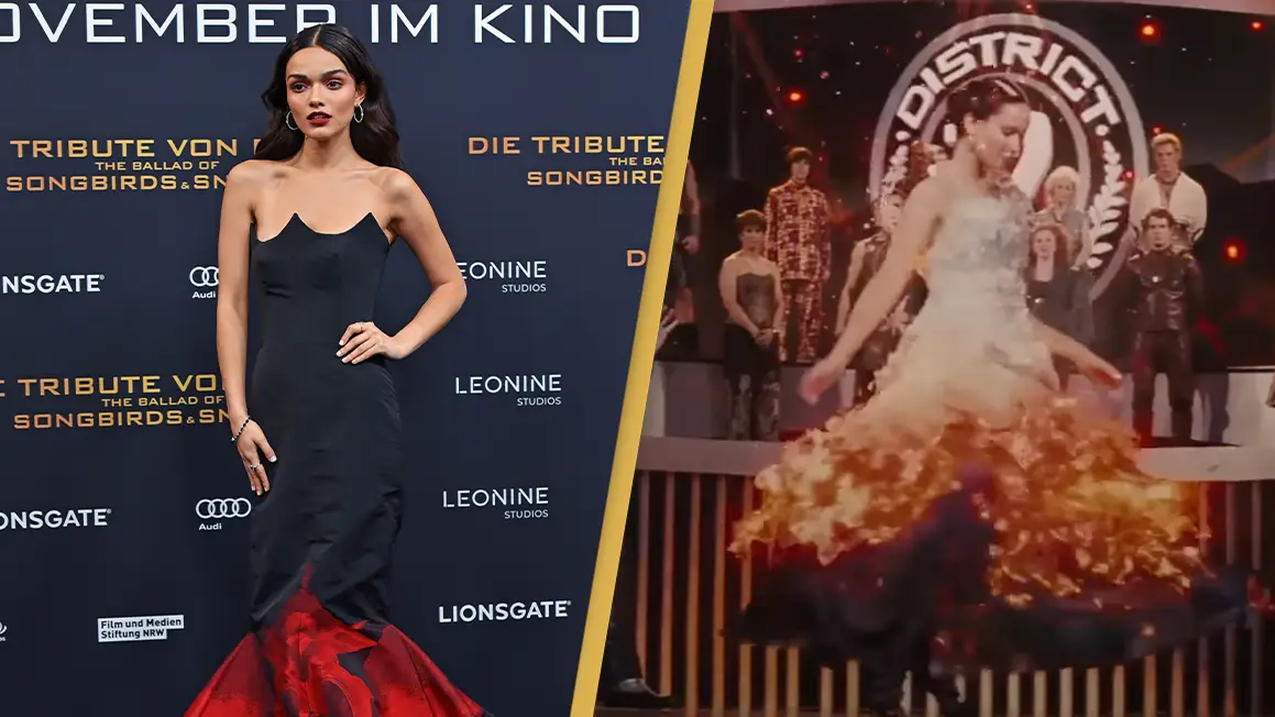 Rachel Zegler pays homage to Katniss Everdeen's fire dress during Hunger  Games prequel premiere