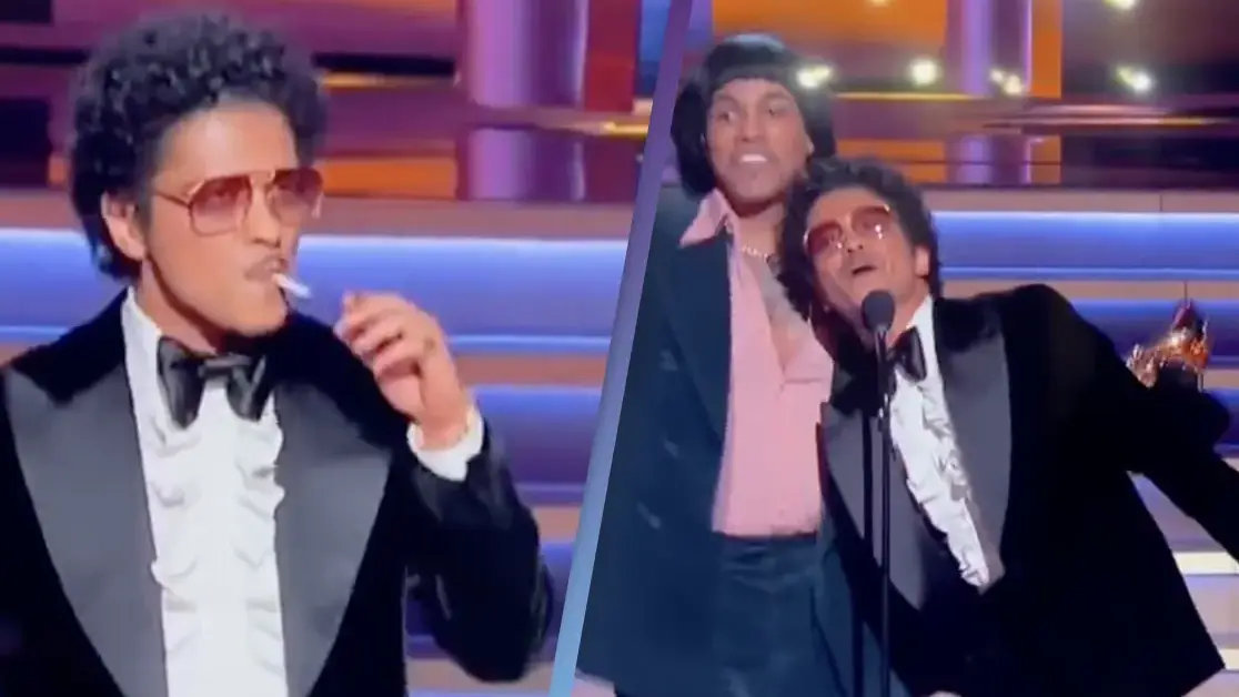 does bruno mars smoke cigarettes Grammys viewers astounded as lights up cigarette on stage Bruno Mars Lights Cigarette On