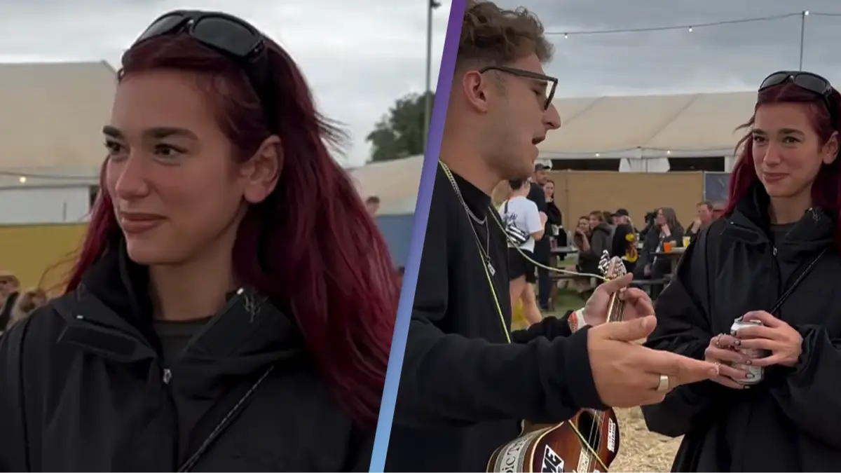 Busker responds after Dua Lipa's savage reaction to him playing ukulele to  her at Glastonbury