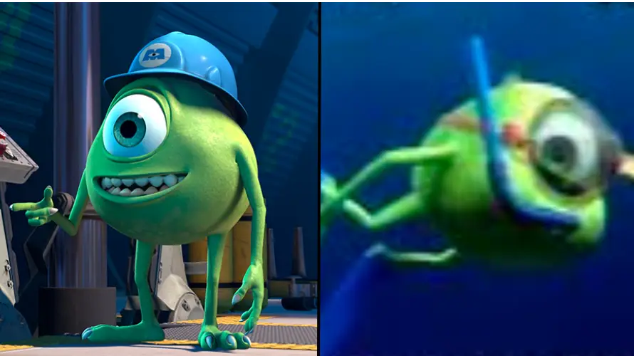 Monsters Inc's Mike Wazowski also features in Cars, Wall-E and Finding Nemo