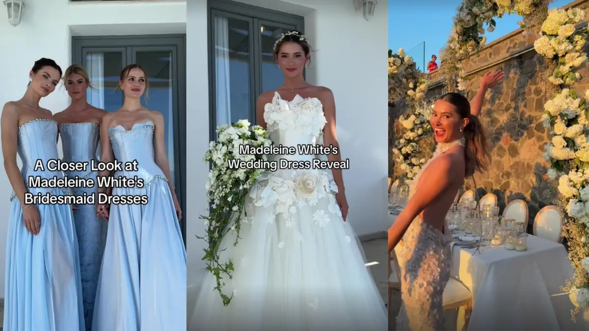 Ranking Fashion TikToker Madeleine White's Stunning Greek Wedding Looks Ranking Fashion TikToker Madeleine White's Stunning Greek Wedding Looks
