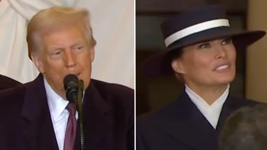 Donald Trump makes bizarre comment about Melania’s feet during post-inauguration speech