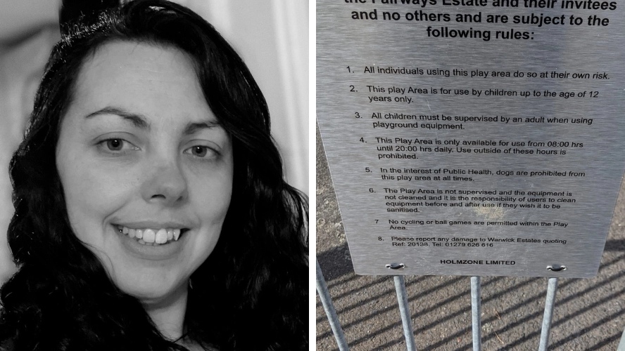 Mum slams divisive sign outside play area that bans 'poorer' children from using it
