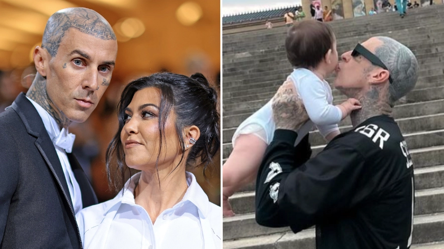 Travis Barker speaks out after photo of his and Kourtney Kardashian’s son Rocky leaked
