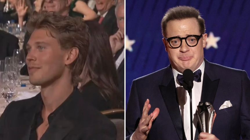 Austin Butler looks gutted after losing out on Best Actor award to Brendan Fraser