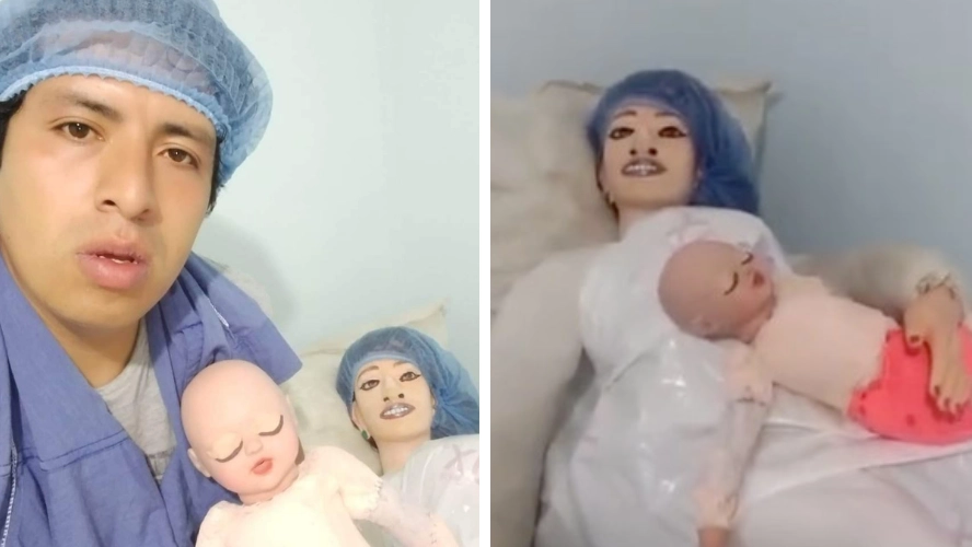 Man who's engaged to rag doll announces she's 'given birth' to their third child