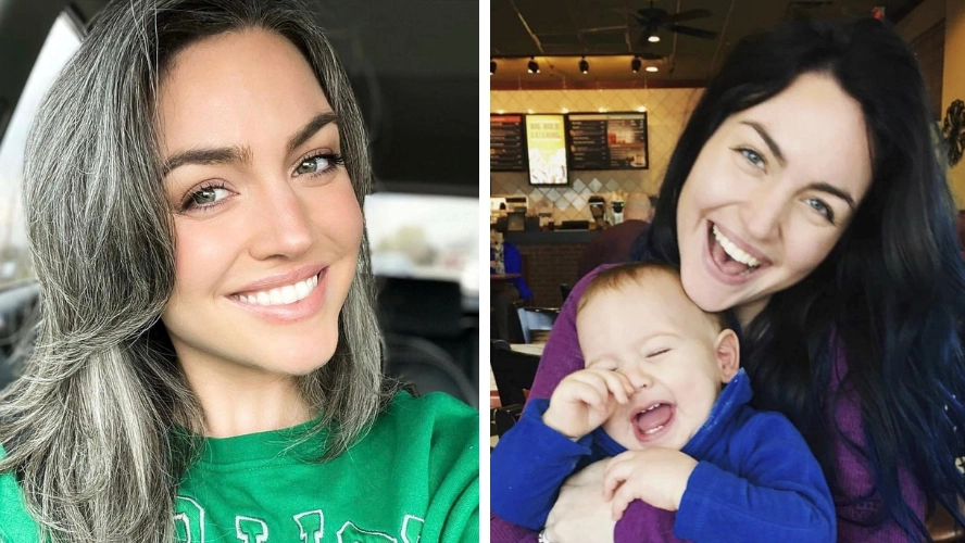 Mum bullied for going grey at 16 has ditched the dye and embraced her natural colour