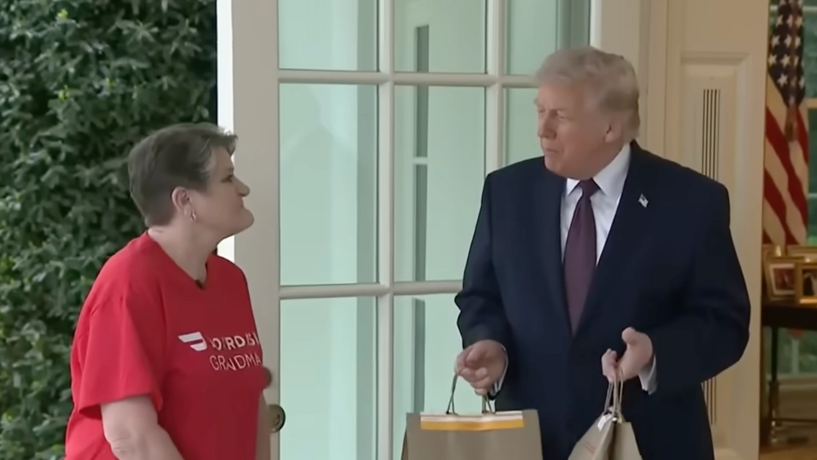 ‘DoorDash grandma’ who delivered food to Trump at White House sparks theory about real identity