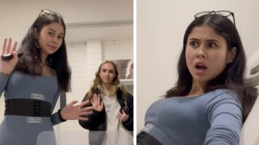 Woman films hilarious reaction to her getting her vagina pierced