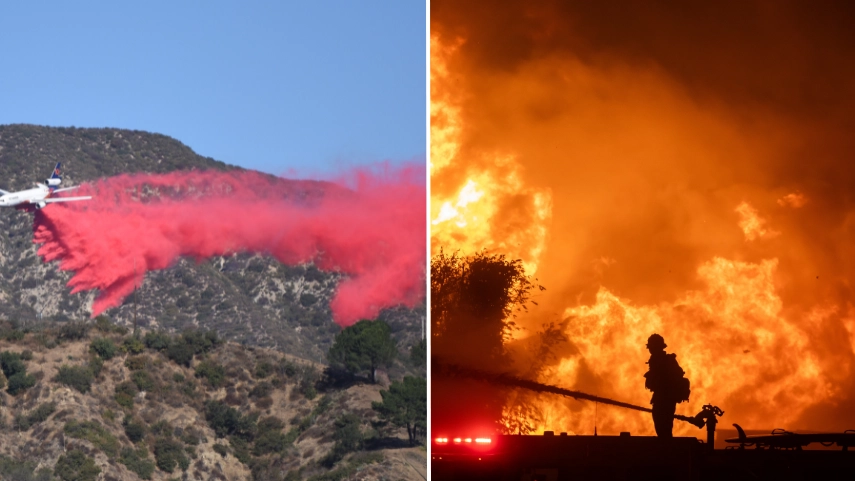 Why firefighters are using pink powder to put out LA wildfires