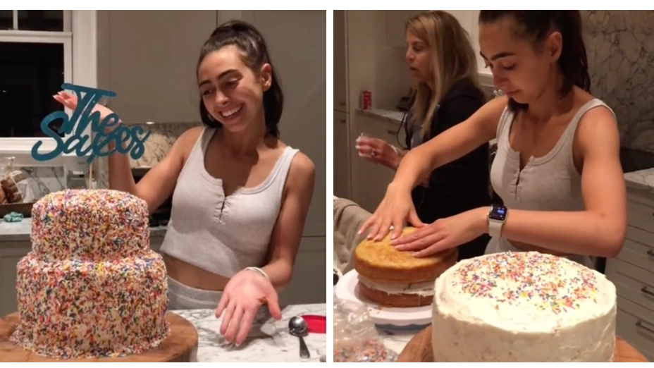 Bride praised after making her own cake night before wedding