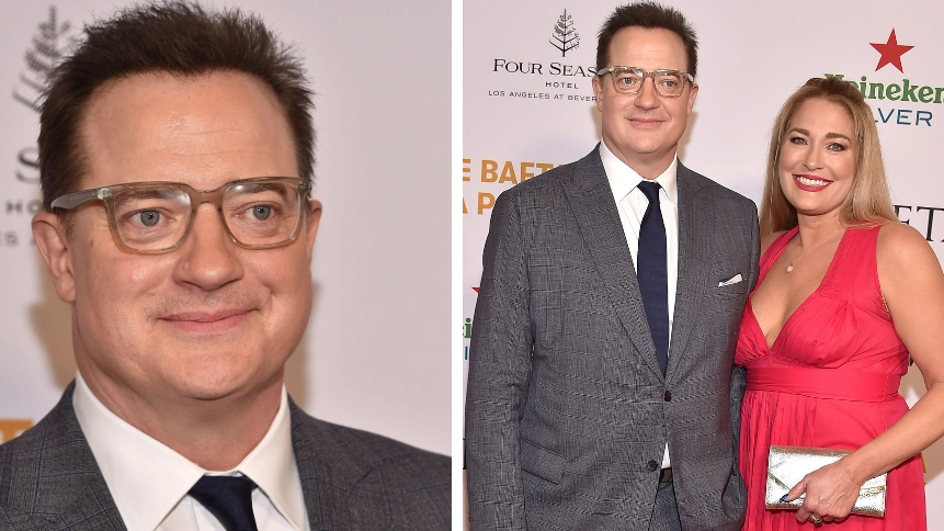 Brendan Fraser looks happier than ever beside partner Jeanne at Bafta event