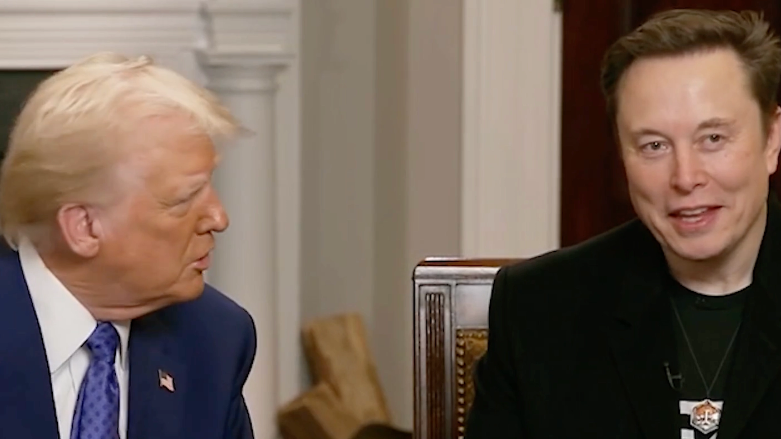 People make worrying point after spotting Trump’s ‘furious’ reaction to Elon Musk during joint interview