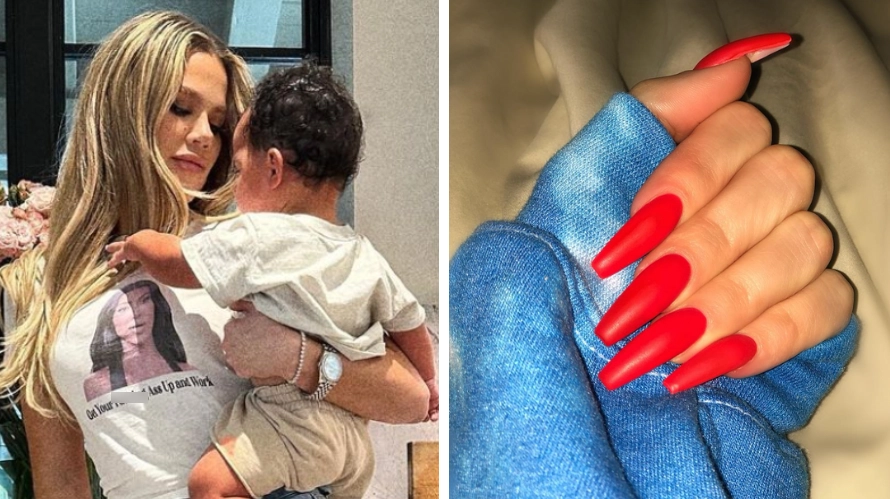 Khloé Kardashian defends having long nails with a baby