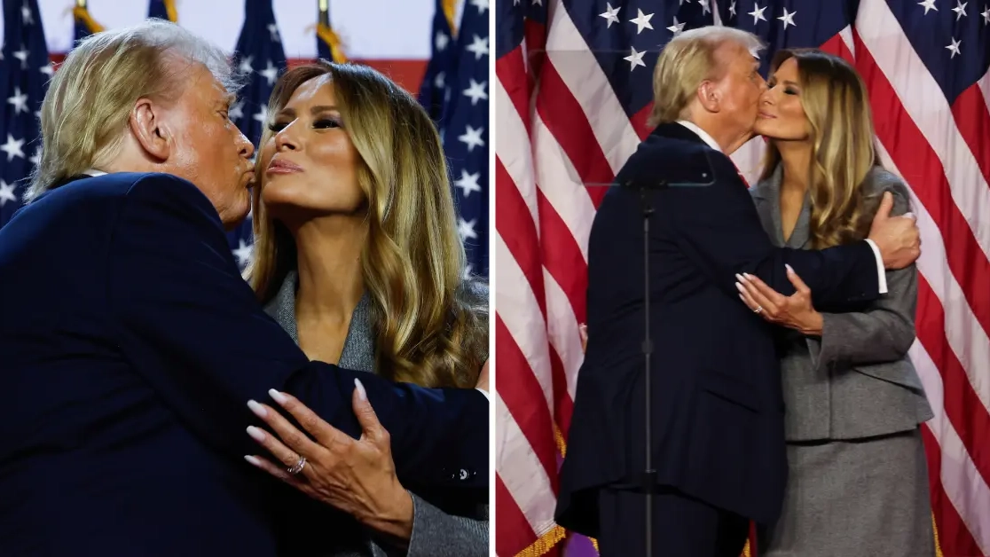 Body language expert reveals truth behind Melania Trump’s ‘concerning’ reaction to Donald Trump’s ‘winning kiss’