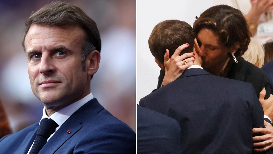 Olympic viewers hit out at ‘indecent’ picture of French president Macron’s intimate moment with his subordinate