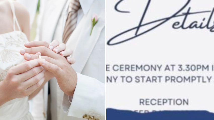 Bride and groom slammed after sending out invites asking guests to pay for their own meals at wedding