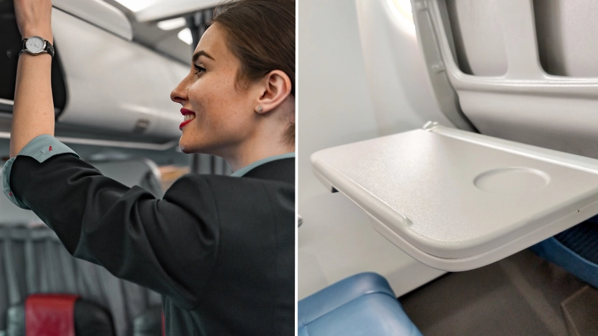 Flight attendant reveals why you should always avoid eating off the tray table on planes