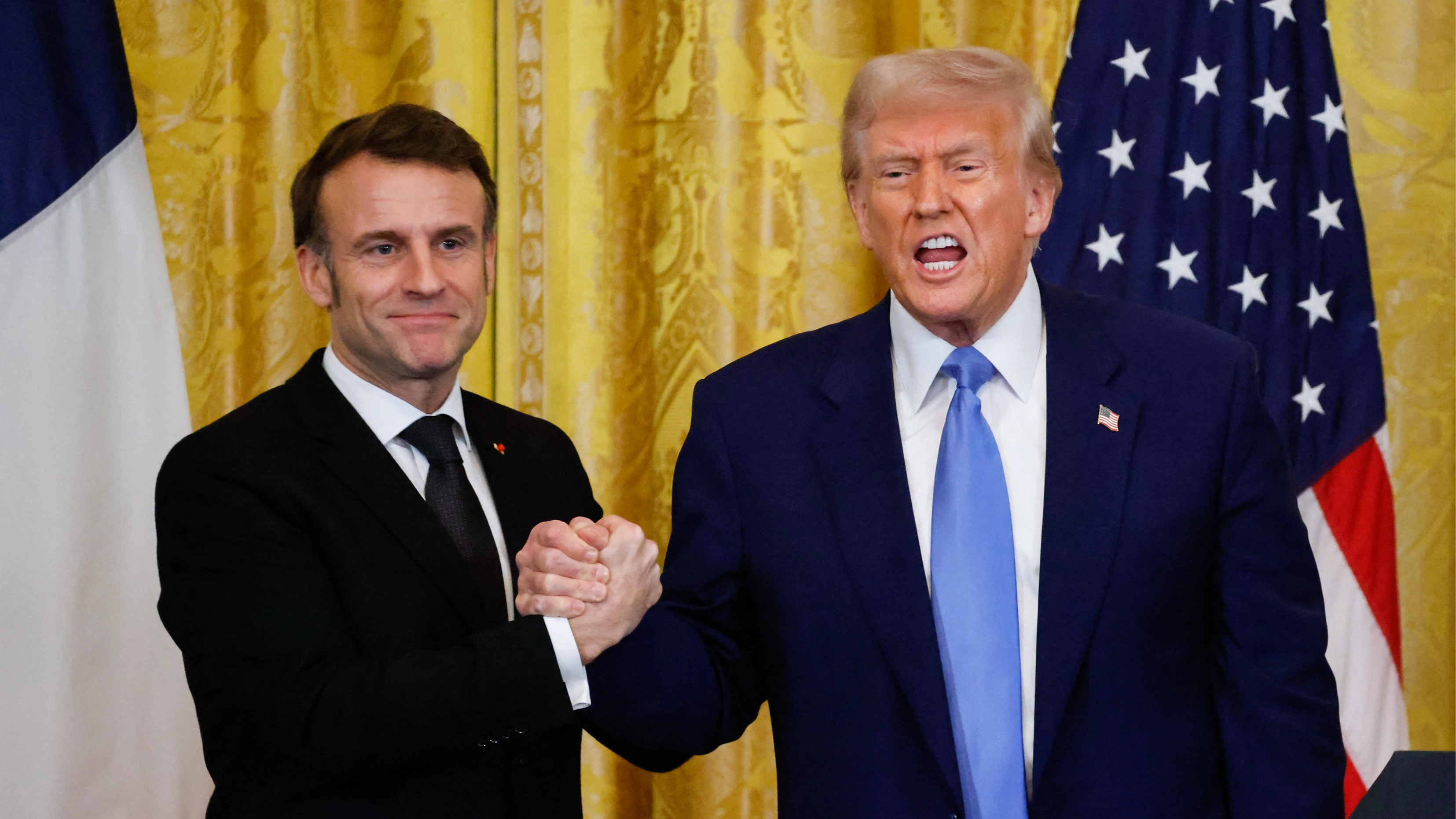Emmanuel Macron awkwardly saying bye to Donald Trump leaves people in stitches