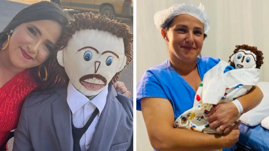 Woman who married rag doll claims she's 'pregnant' with their second child