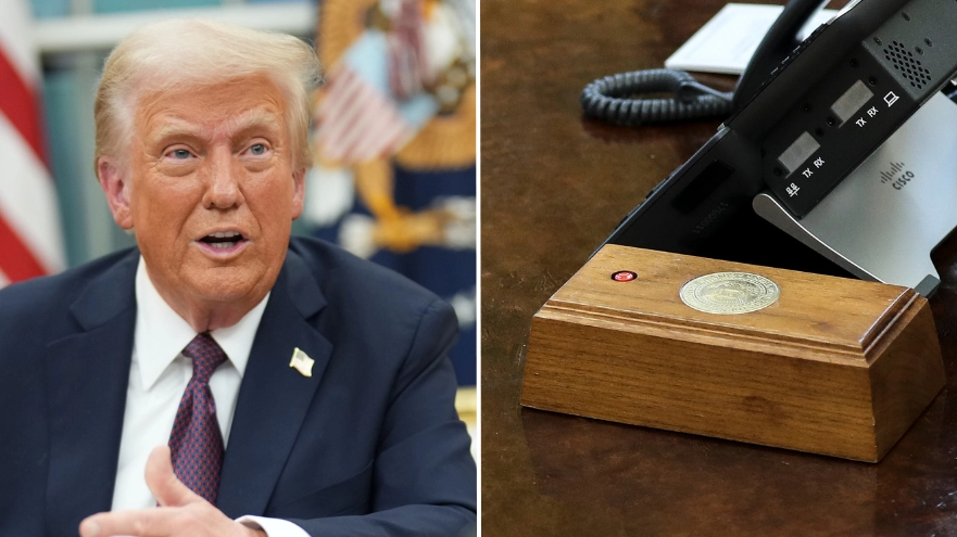 Famous ‘red button’ makes return to Oval Office as Donald Trump takes over once again
